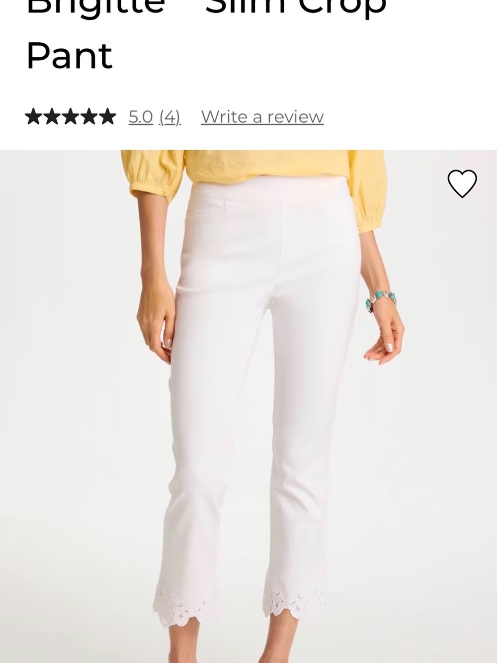 BNWT Chico's Petite Embroidered Brigitte™ Slim Crop Pant, Sz 2.5P (14)